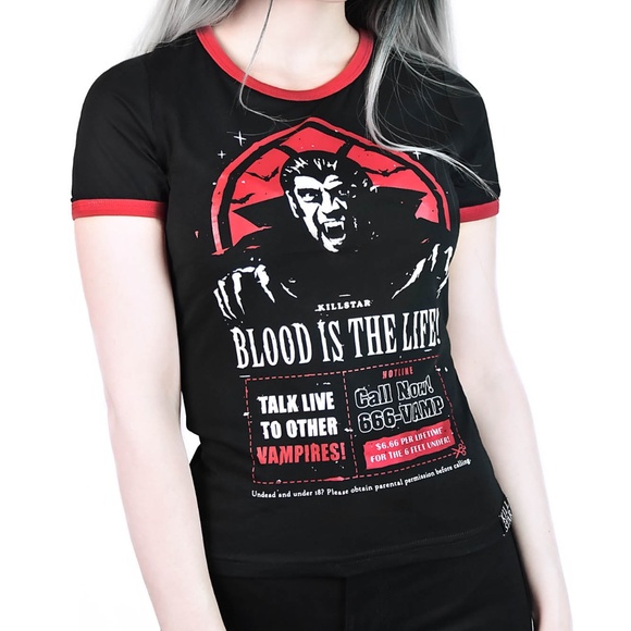 Killstar Tops - Dial Vamp Ringer Top